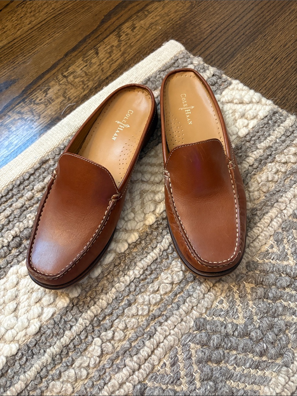 Cole Haan Men’s Tan Leather Slip-On Loafers